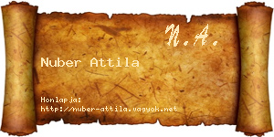 Nuber Attila névjegykártya